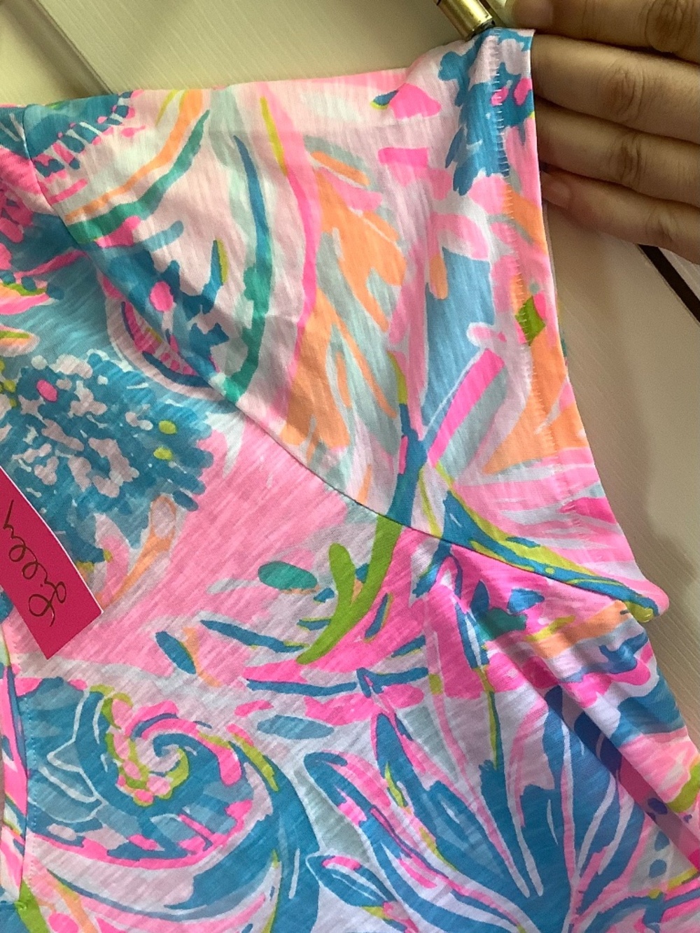 LILLY PULITZER Etta V-Neck Top Carnival Coral SZ XXL - Picture 5 of 12